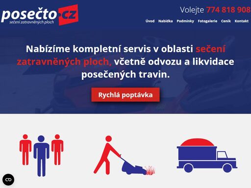 sekání trávy, sečení zatravněných ploch, práce s křovinořezy