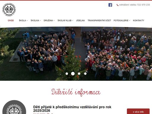 naše škola je úplnou základní školou s devíti postupnými ročníky. její součástí je i mateřská škola, školní družina a školní jídelna.