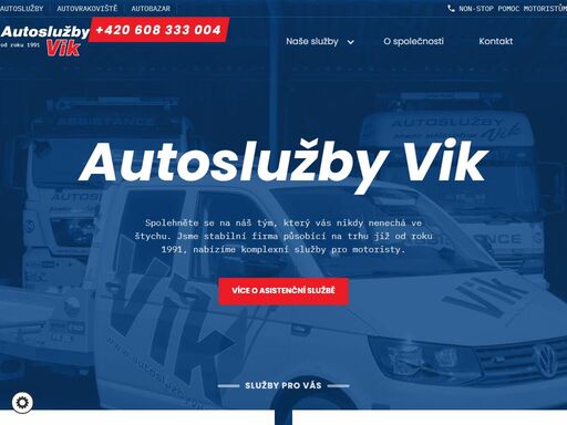 autoslužby vik fungují od roku 1991 a řidičům poskytují služby v oblasti servisu a odtahových služeb.