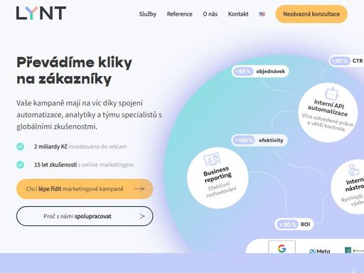 prémiová výkonností ppc agentura s rozpočtem přes 60 milionů kč měsíčně. jsme google premier partner s 15 lety zkušeností. udržujeme dlouhodobé vztahy s klienty i zaměstannci.