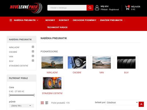 naše nabídka. osobní · letní · zimní · celoroční · dodávkové · letní · zimní · celoroční · suv a 4x4 · celoroční · letní · zimní.