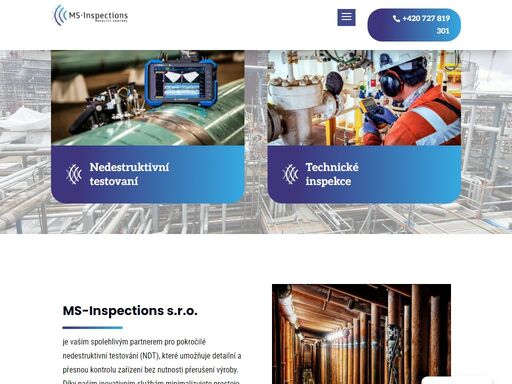 specializujeme se na pokročilé nedestruktivní testování (ndt) a technické inspekce. snižte prostoje, prodlužte životnost zařízení a zvyšte bezpečnost provozu.