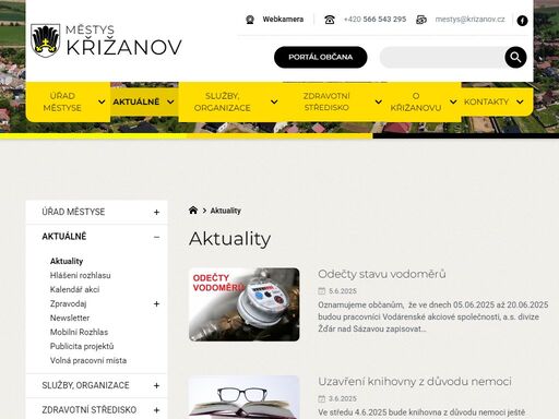 oficiální stránky městysu křižanov.