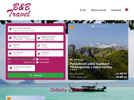 cestovní agentura b&b travel uherské hradiště - ucelená nabídka zájezdů renomovaných cestovních kanceláří bez jakéhokoliv navýšení ceny.