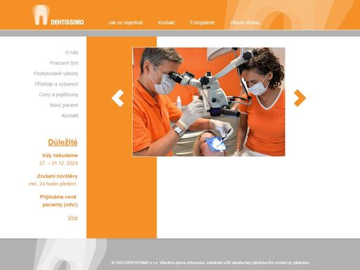 soukromá zubní ordinace poskytující celé spektrum zubní péče včetně implantátů a celokeramických prací specializující se na záchovné a estetické zubní lékařství
