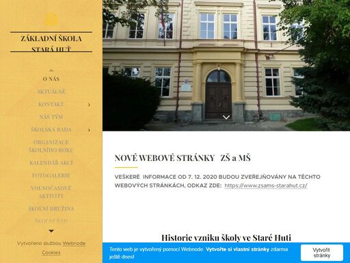 historie vzniku školy ve staré huti