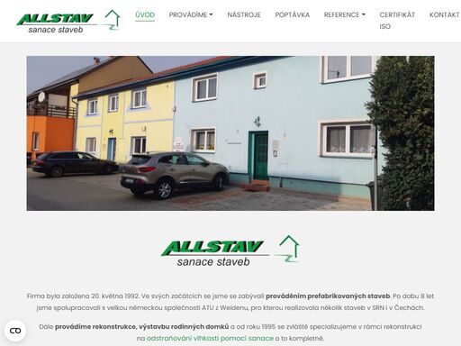 firma allstav se zabývá prováděním prefabrikovaných staveb. dále firma specializuje na odstraňování vlhkosti pomocí sanace, podřezávání zdiva a injektáž.