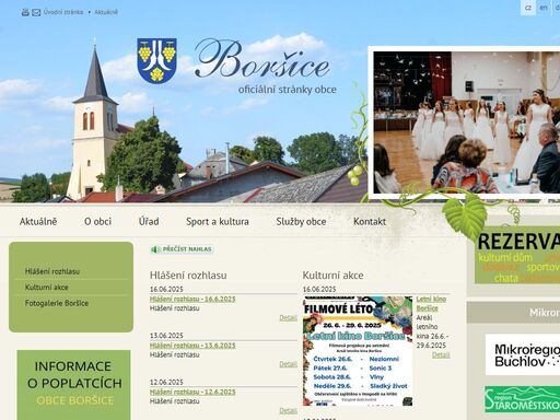 oficiální stránky obce boršice