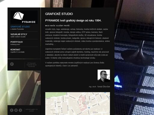 grafické studio pyramide tvoří grafický design od roku 1994.
mezi naše služby patří:
vizuální styly, loga, webdesign, eshop, tiskoviny, tvorba knižních obálek, sazba knih, úprava fotografií, kresba, design oděvu, dtp práce, bannery, flash animace, kreativní koncepty, fotografické služby, 3d vizualizace, tvorba webových stránek, tvorba písem, kaligrafie, úpravy stávajících tiskovin, obalové materiály, redesign nejen webových stránek, video tvorba a postprodukce, online marketing, …