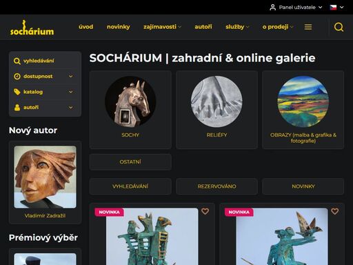 sochárium | zahradní & online galerie | sochy kamenné, dřevěné, kovové a keramické.
