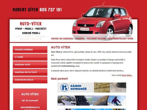 auto vítek je rodinná firma, která nabízí výkup, prodej a 
  komisní prodej aut a motocyklů.