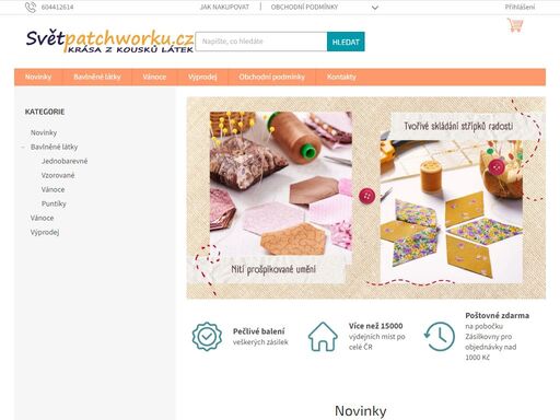 vítejte v e-shopu specializovaném na látky pro metodu patchwork. jsem tu, abych vás inspirovala a poskytla vám materiály a inspiraci pro vaše kreativní projekty. připojte se k naší vášnivé patchworkové komunitě a začněte tvořit jedinečná a působivá díla. užijte si nákupy plné barev, vzorů a možností. najdete zde nejen…