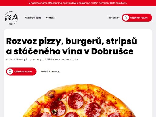 rozvoz pizzy, burgerů a dalších dobrot v dobrušce. objednejte online ještě dnes!