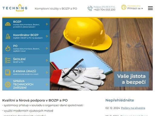 nabízíme zákazníkům profesionální službu v oblasti bozp a po, která jim sníží starosti a náklady a umožní jim věnovat se jejich hlavní činnosti.