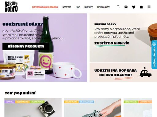e-shop s udržitelnými produkty a dárky, které mají skutečně smysl — pro obdarované, společnost i přírodu.