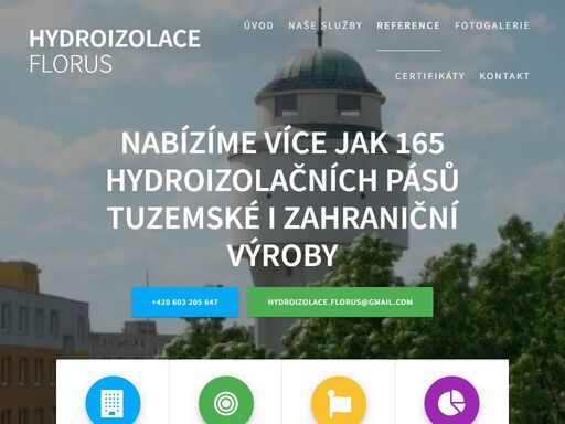 tradiční česká firma jsme tradiční česká firma, působí více než 20 let na trhu. za tu dobu jsme před vlhkostí ochránili stovky spokojených zákazníků. čtěte více 165 hydroizolačních pásů firma hydroizolace florus vám nabízí více jak 165 hydroizolačních pásůtuzemské i zahraniční výroby. čtěte více více než 20 let na trhu v roce 2009 jsme vybudovali