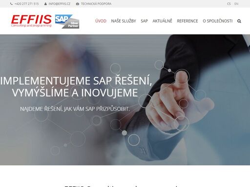 společnost effiis od roku 2006 poskytuje konzultační a programátorské služby pro oblast sap řešení. je aktivní v různých branžích od obchodních společností přes průmysl a státní správu až po utilitní společnosti.
