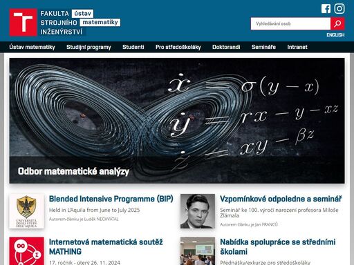 ústav zajišťuje výuku základního kurzu matematiky pro fsi