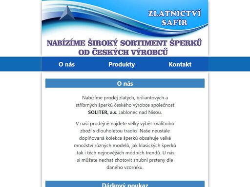 zlatnictví safír brno - zlaté, stříbrné a briliantové šperky, snubní prsteny, náušnice, přívěsky - výkup zlata - zlatnické opravy - www.zlatnictvisafir.cz