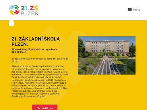 oficiální stránky 21. základní školy plzeň