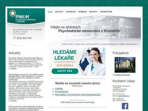 oficiální stránky psychiatrické nemocnice v kroměříži