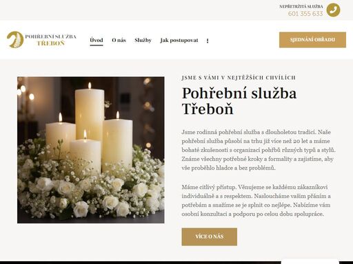 rodinná pohřební služba k důstojnému odchodu bližních. zajišťujeme citlivě a důstojně přepravu zesnulých, obřady, pochování i péči o hrob.