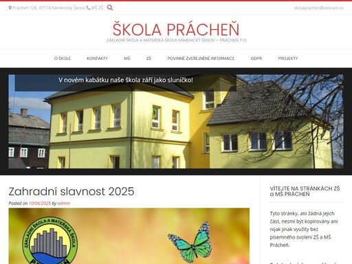 základní škola a mateřská škola kamenický šenov - prácheň, p.o.