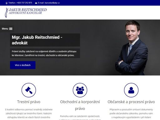 právní servis pro společnosti i jednotlivce – generální praxe se zaměřením na trestní, obchodní a občanské právo.