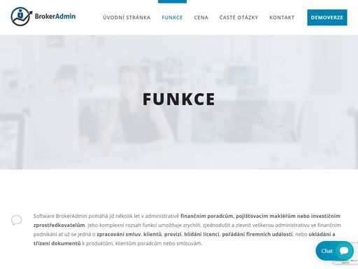 sofware umožňuje zpracování smluv, provizí, hlídání licencí, pořádání firemních událostí, ukládání a třídění dokumentů a spoustu dalších funkcí.