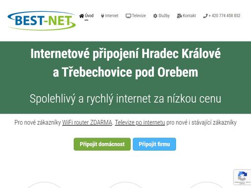 internet v obci hradec králové a třebechovice pod orebem. spolehlivé a rychlé připojení k internetu s televizí, bez závazků a ihned.