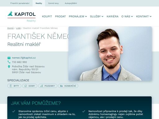 františek němec je realitní makléř v kapitol reality. specializace: byty, domy, pozemky, komerční.
