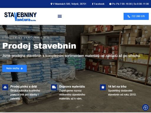 nabízíme veškerý stavební materiál od základů po střechu. rozvoz materiálu zajišťujeme i mimo pracovní dobu. navštivte nás ve volyni.