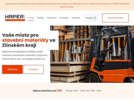 stavebniny haper s.r.o. - ;hlinsko, bystřice, holešov | stavební materiál
