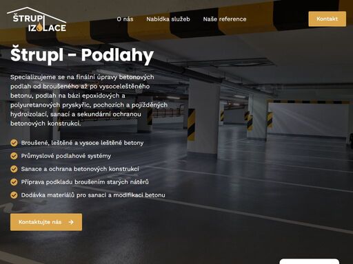 specializujeme se na hydroizolace, sanace betonových konstrukcí, průmyslové podlahy a opravy betonových prvků s využitím moderních materiálů.? martin štrupl - strupl.cz