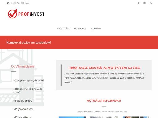 komplexní služby ve stavebnictví