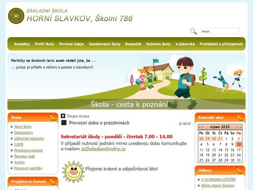 základní škola horní slavkov, školní 786