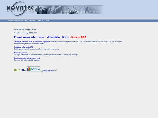 databáze firem, českých a slovenských, vychází každý měsíc na dvd s aktualizovanými údaji o firmách