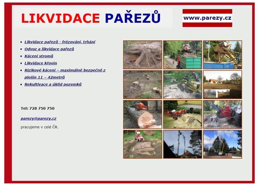 likvidace pařezů, pařezy