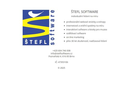 štefl software - profesionální webové stránky a eshopy na míru, internetová řešení, interaktivní software pro muzea a vzdělávání