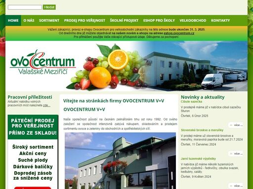 ovocentrum v+v vám dodá čerstvé ovoce, ovoce do škol a prodej zeleniny.