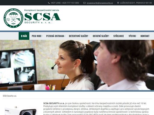 scsa security s.r.o. je ryze českou společností. na trhu bezpečnostních služeb působí již více než 16 let. poskytuje svým klientům komplexní služby v