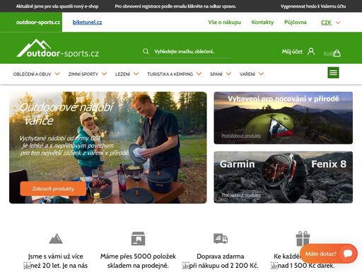 outdoor-sports.cz eshop a prodejna - outdoorové, turistické, sportovní, kempingové a horolezecké vybavení, doplňky a oblečení, potřeby pro cestování.