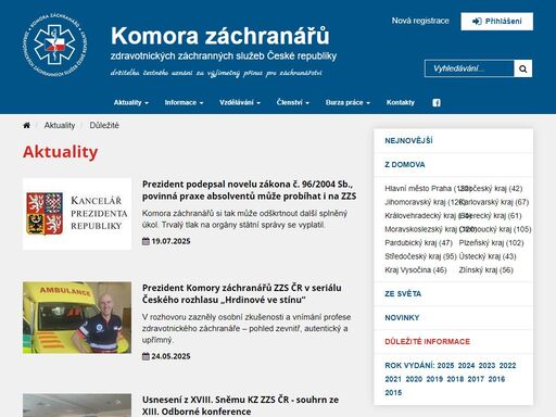 komora záchranářů zzs čr