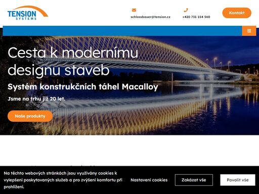 společnost tension systems, s.r.o. je výhradním prodejcem a distributorem produktů firmy macalloy ltd, england na území české republiky a slovenska. společnost zajišťuje prodej kompletního sortimentu výrobků macalloy včetně poradenské činnosti a servisního zajištění.
