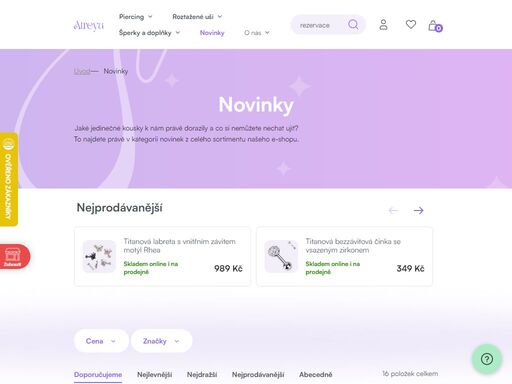 ukaž svou jedinečnost s našimi originálními piercingy nebo šperky. ?? 30 dnů na vrácení zboží ?? doprava nad 1.500 kč zdarma ?? profesionální poradenství