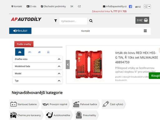 online prodej autodílů pro osobní vozy, dodávkové vozy, nákladní vozy , autobusy, traktory a motocykly . autodíly vám doručíme až do domu vlastní dopravou nebo přes dopravce.