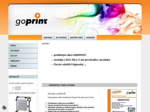 velkoformátové tiskárny. řezací plotry graphtec, velkoplošné tiskárny dgi. řezací plotter s optikou, velkoplošný tisk a  alternativní inkousty pro roland a mimaki v brně. spotřební materiál, levné alternativní inkousty bez zápachu.
