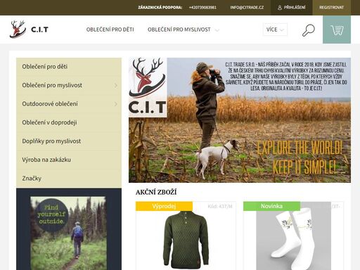 homepage. vítejte na stránkách české firmy c.i.t. trade s. r. o., kde najdete něco, co jste doposud na našem trhu marně hledali! naší prioritou je být odlišný, kvalitní a hlavně prodávat věci takové, které vám přinesou radost z pohodlného nošení. příběh naší značky c.i.t. započal roku 2018. od té doby se posunula z…