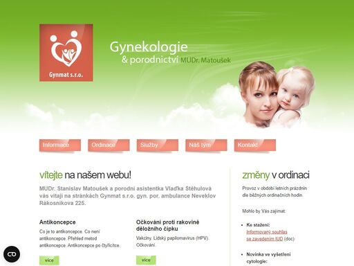 soukromá gynekologická ordinace mudr. stanislav matoušek, neveklov. komplexní gynekologická ambulantní péče, těhotenská poradna.