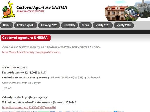 cestovní agentura unisma